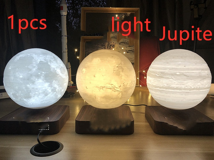 Lampe Lumora™ MoonGlow 3D – Lune Flottante 14cm Tactile Bois Premium