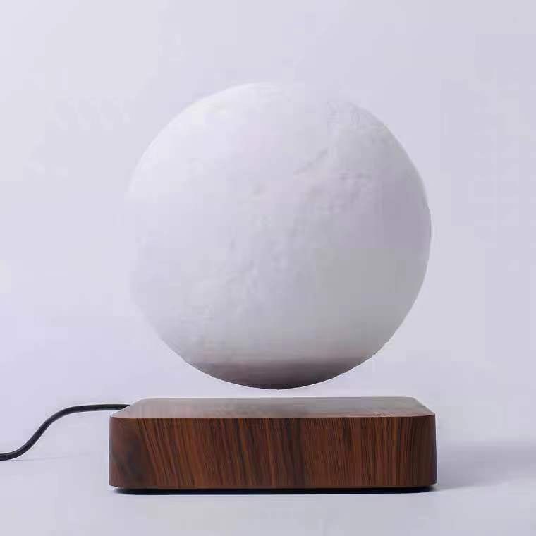 Lampe Lumora™ MoonGlow 3D – Lune Flottante 14cm Tactile Bois Premium