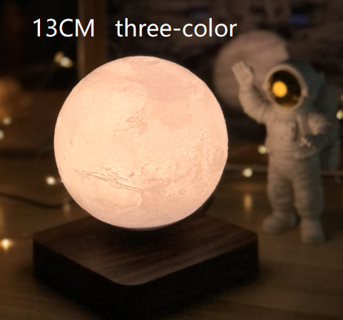 Lampe Lumora™ MoonGlow 3D – Lune Flottante 14cm Tactile Bois Premium