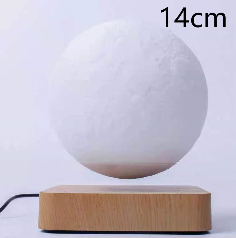 Lampe Lumora™ MoonGlow 3D – Lune Flottante 14cm Tactile Bois Premium